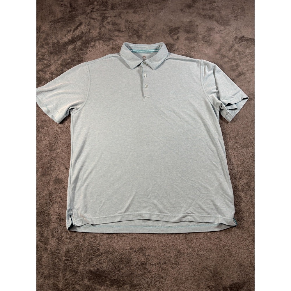 Tori Richard Polo Shirt Mens XL Blue Lightweight Jersey Casual Short Sleeve